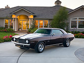 CAM 01 RK0150 01
1969 Chevrolet Camaro Z-28 Brown With White Stripes 3/4 Front View By House