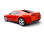 CAM 02 RK0092 01
2011 Chevrolet Camaro SS Orange 3/4 Rear View On White Seamless