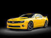 CAM 02 RK0114 01
2012 Chevrolet Camaro SS Yellow 3/4 Front View In Black Studio