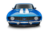 CAM 03 BK0008 01
1969 Chevrolet Yenko Camaro Lemans Blue Front View On White Seamless
