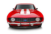 CAM 03 BK0010 01
1969 Chevrolet Yenko Camaro Red Front View On White Seamless
