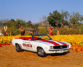 CAM 03 RK0025 03
1969 Chevrolet Camaro Convertible Pace Car White With Hugger Orange Stripes 3/4 Front View At Pumpkin Patch