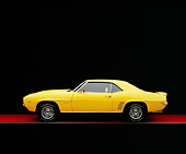 CAM 03 RK0110 09
1969 Chevrolet Camaro RS C.O.P.O Yellow Side View On Red Floor Studio