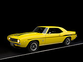 CAM 03 RK0120 01
1969 Chevrolet Yenko Camaro Daytona Yellow 3/4 Side View Studio