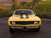 CAM 03 RK0130 01
1969 Chevrolet Yenko Camaro Daytona Yellow And Black Head On View On Pavement By Trees