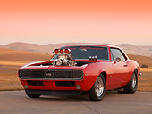 CAM 03 RK0134 01
1967 Chevrolet Camaro Prostreet Red 3/4 Front View On Pavement