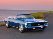 CAM 03 RK0159 01
1969 Chevrolet Camaro RS Convertible Le Mans Blue 3/4 Front View On Pavement