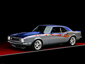 CAM 03 RK0160 01
1968 Chevrolet Camaro Blue And Silver 3/4 Front View Gray Line Studio