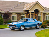 CAM 03 RK0175 01
1967 Chevrolet Camaro Z-28 RS Blue 3/4 Front View By House