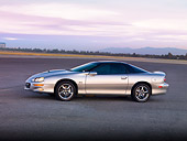 CAM 04 RK0100 01
2002 Chevrolet Camaro SS SLP Silver 3/4 Front View At Dusk