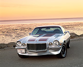 CAM 07 RK0025 01
1972 Chevy Camaro SS/RS Silver Burgundy Stripes 3/4 Front View On Pavement