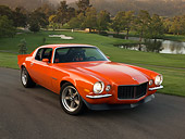 CAM 07 RK0050 01
1973 Chevrolet Camaro RS Red 3/4 Front View On Pavement