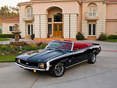 CAM 07 RK0062 01
1969 Chevrolet Camaro RS/SS 396 Convertible Black 3/4 Front View On Pavement