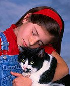 CHD 07 RK0007 03
Girl With Black And White Adult Cat Studio