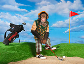 CHI 03 RK0267 01
Humorous Chimpanzee Golfing: Chimp Shot