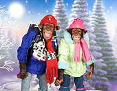 CHI 03 RK0311 01
Two Chimpanzees Standing Holding Hands In Winter