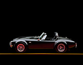 COB 01 RK0031 02
1965 Ford AC Cobra Convertible Black Profile View On Red And Yellow Lines Studio