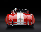 COB 01 RK0147 01
1966 Shelby AC Cobra Red With White Stripes Rear View In Studio