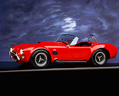 COB 01 RK0056 01
1965 Shelby Cobra 427 Convertible Red 3/4 Side View On Gray Line Moon And Clouds