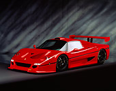 FRR 01 RK0005 09
F-50 GTR1 Ferrari Red 3/4 Side View On Gray Floor Studio
