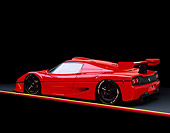 FRR 01 RK0018 01
Ferrari F-50 GTR1 Red 3/4 Rear View On Red And Yellow Lines Studio