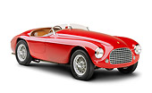 FRR 03 RK0002 07
1950 Ferrari 166 MM Touring Barchetta Red 3/4 Front View On White Seamless Studio