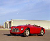 FRR 03 RK0005 06
1950 Ferrari 166 MM Touring Barchetta Red 3/4 Front View By Hangar