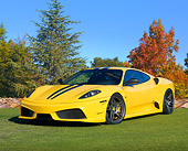 FRR 04 BK0009 01
2010 Novitec Rosso Ferrari F430 Scuderia Yellow 3/4 Front View On Grass By Autumn Leaves