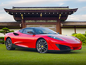 FRR 04 BK0010 01
2010 Ferrari SP1 Red 3/4 Front View On Grass By Pagoda