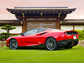 FRR 04 BK0011 01
2010 Ferrari SP1 Red 3/4 Rear View On Grass By Pagoda