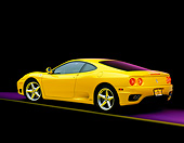 FRR 04 RK0165 02
1999 Ferrari 360 Modena Yellow 3/4 Rear View On  Gray Line Studio