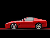 FRR 04 RK0487 02
2005 Ferrari 575 Superamerica Red Profile View On Red Floor Studio