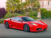 FRR 04 RK0626 01
2009 Ferrari F430 Scuderia Red 3/4 Front View On Pavement By House And Trees