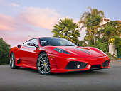 FRR 04 RK0628 01
2009 Ferrari F430 Scuderia Red 3/4 Front View On Pavement By House And Trees
