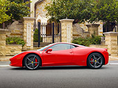 FRR 04 RK0653 01
2011 Ferrari 458 Italia Red Profile View On Pavement By Gate And Trees