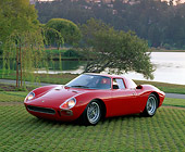 FRR 04 RK0115 02
1965 Ferrari 250 LM Red 3/4 Front View On Grass By Trees And Water