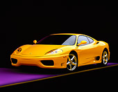 FRR 04 RK0162 05
1999 Ferrari 360 Modena Yellow 3/4 Front View On Purple Floor Yellow Line Studio