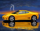 FRR 04 RK0167 06
1999 Ferrari 360 Modena Yellow 3/4 Front On Mylar Floor Lightning Background Studio