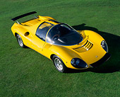 FRR 04 RK0238 03
1967 Ferrari Dino 208 Competizone Pininfarina Concept Yellow Overhead 3/4 Side On Grass