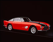 FRR 04 RK0269 04
1955 Ferrari 375mm Sport Competitione Speciale Red And Black 3/4 Side View On Gray Line Studio