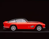 FRR 04 RK0270 05
1955 Ferrari 375mm Sport Competitione Speciale Red And Black Profile On Gray Line Studio