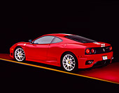 FRR 04 RK0314 01
2004 Ferrari 360 CHS Red With White Stripe 3/4 Rear View Studio