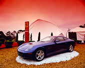 FRR 04 RK0317 02
2004 Ferrari 612 Scaglietti Blue Wide Angle 3/4 Front View On Display Filtered