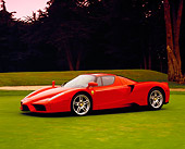 FRR 04 RK0323 01
2003 Ferrari Enzo Rosso Dino Red 3/4 Profile View On Grass By Trees