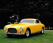 FRR 04 RK0344 01
1954 Ferrari 250 Europa Yellow 3/4 Front View On Grass Trees Background