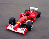 FRR 04 RK0353 02
2003 Michael Schumacher Ferrari Formula One Red Overhead 3/4 Front View On Pavement