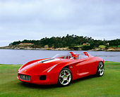 FRR 04 RK0394 04
2000 Ferrari Pininfarina Rossa Red 3/4 Front View On Grass By Water