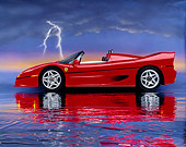 FRR 05 RK0015 06
1996 Ferrari F-50 Red Profile On Mylar Floor Lightning  Studio