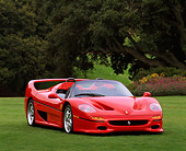 FRR 05 RK0047 03
1996 Ferrari F-50 Red 3/4 Front View On Grass Trees Background