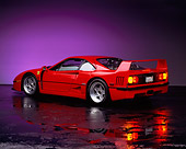 FRR 06 RK0019 04
1990 Ferrari F-40 Red 3/4 Rear View On Mylar Floor Purple Lighting Studio